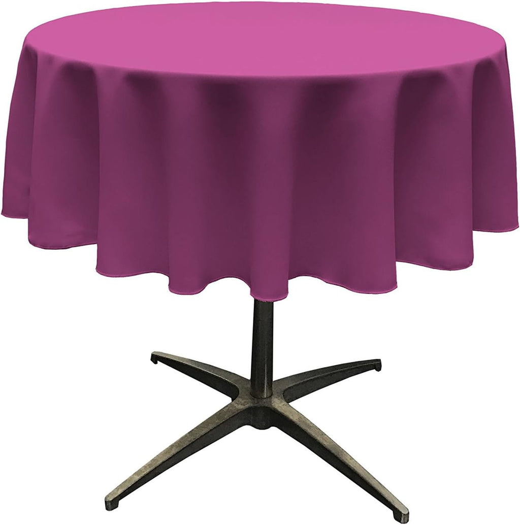 MAGENTA - Polyester Poplin Washable Round Tablecloth, Wrinkle Resistant Table Cover Fabric Table Cloth for Dinning, Kitchen, Party, Holiday