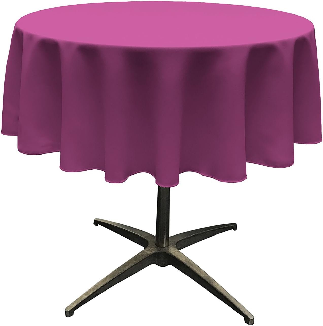 MAGENTA - Polyester Poplin Washable Round Tablecloth, Wrinkle Resistant Table Cover Fabric Table Cloth for Dinning, Kitchen, Party, Holiday