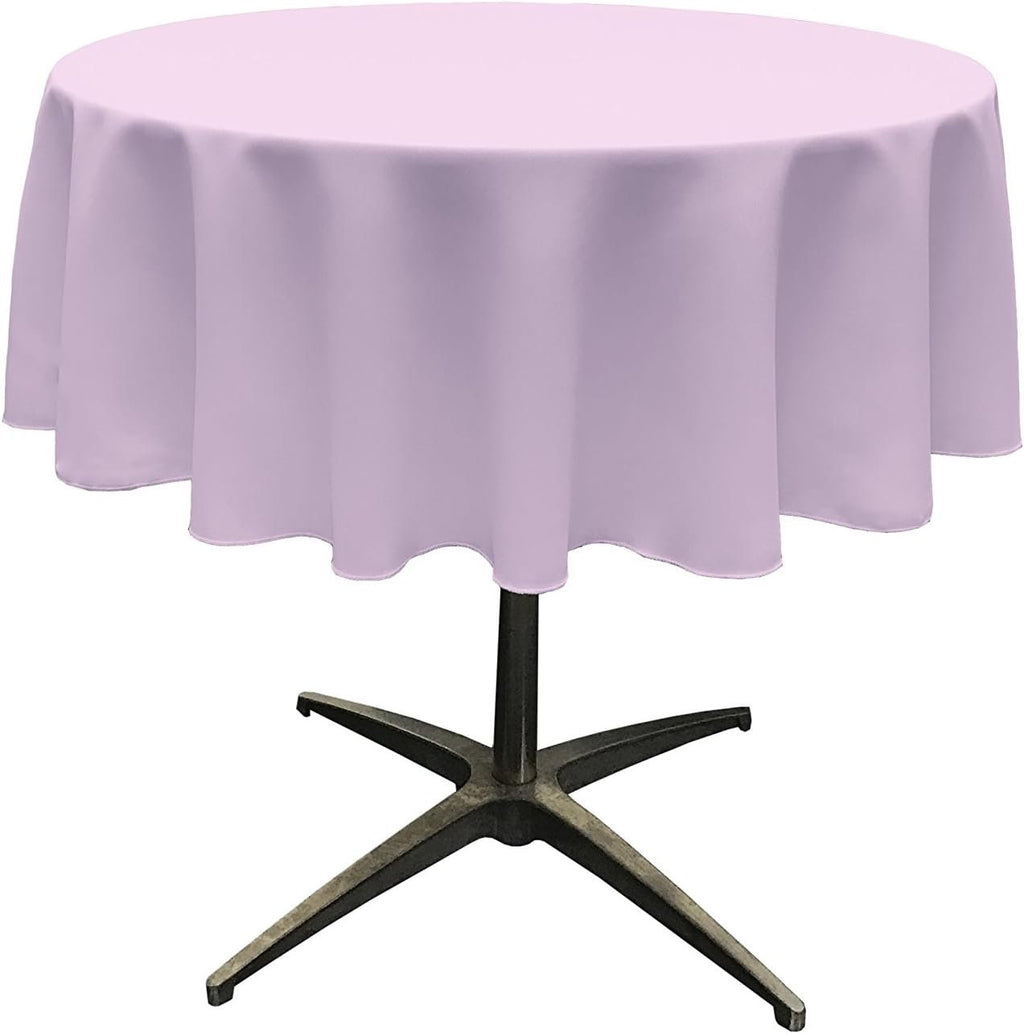 LILAC - Polyester Poplin Washable Round Tablecloth, Wrinkle Resistant Table Cover Fabric Table Cloth for Dinning, Kitchen, Party, Holiday