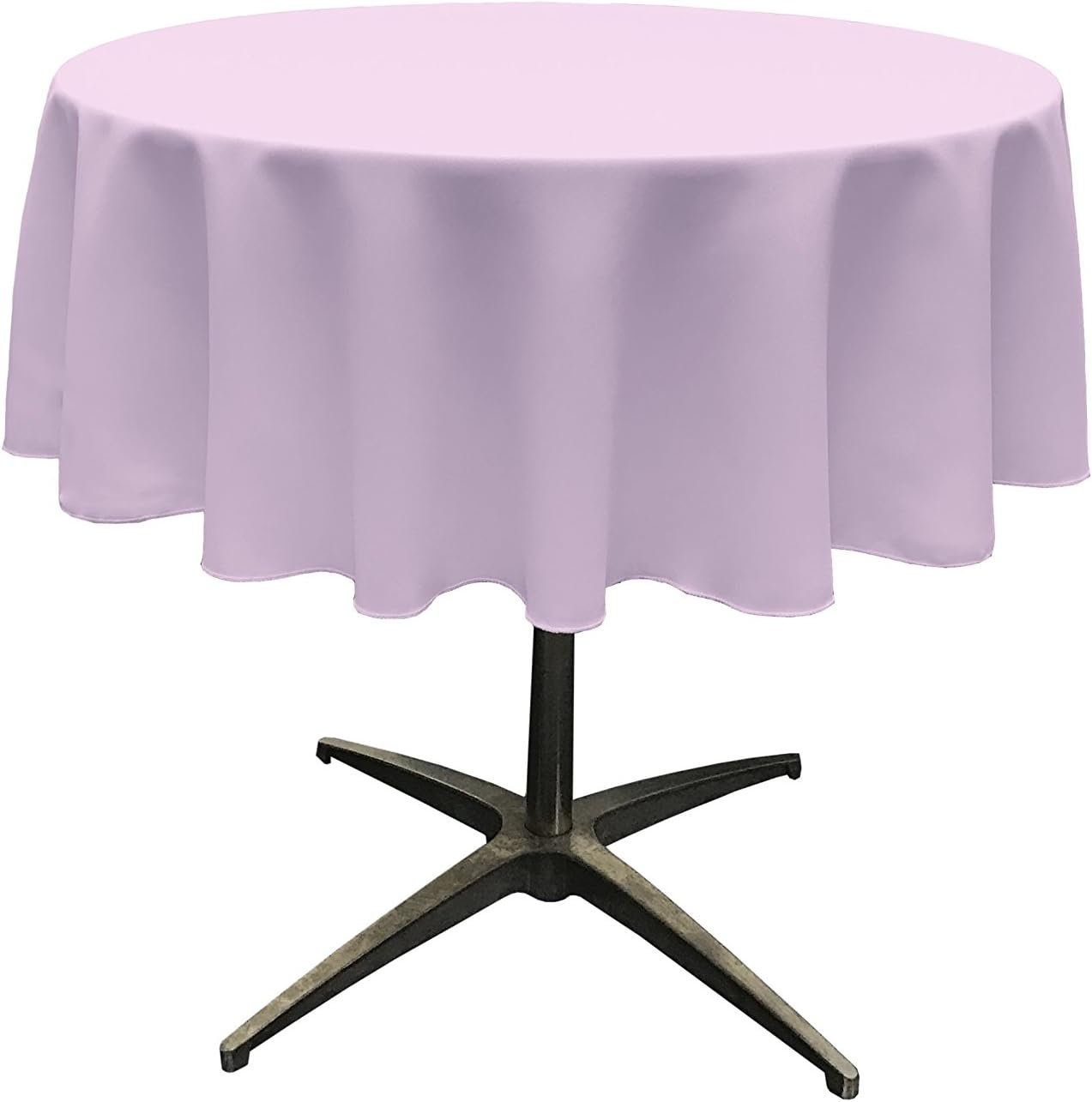 LILAC - Polyester Poplin Washable Round Tablecloth, Wrinkle Resistant Table Cover Fabric Table Cloth for Dinning, Kitchen, Party, Holiday