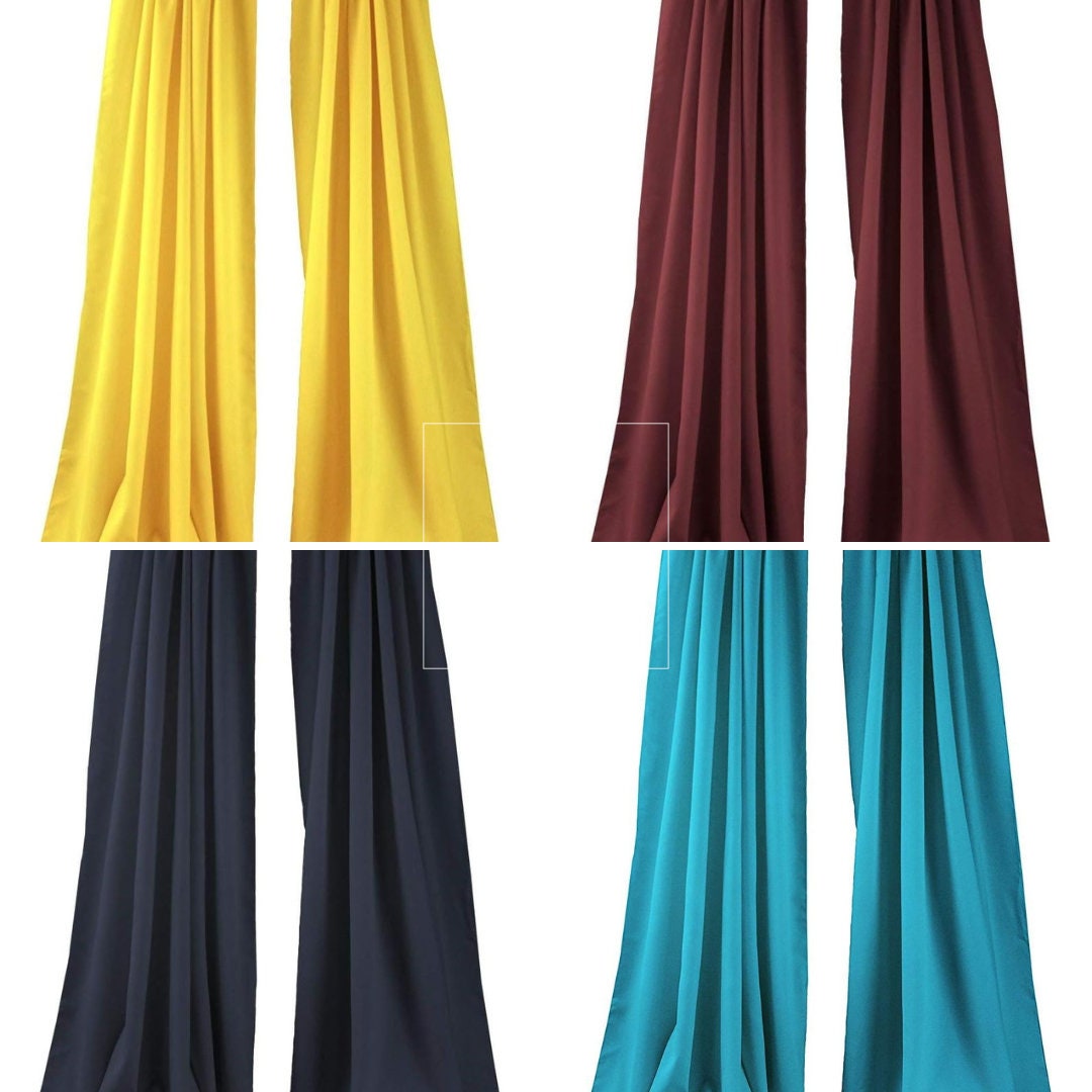 BACKDROPS - Polyester Poplin Backdrop Drape Curtain Panel with 4" Rod Pocket ( , 5 Feet Wide x 9 Feet High (2 Panels)