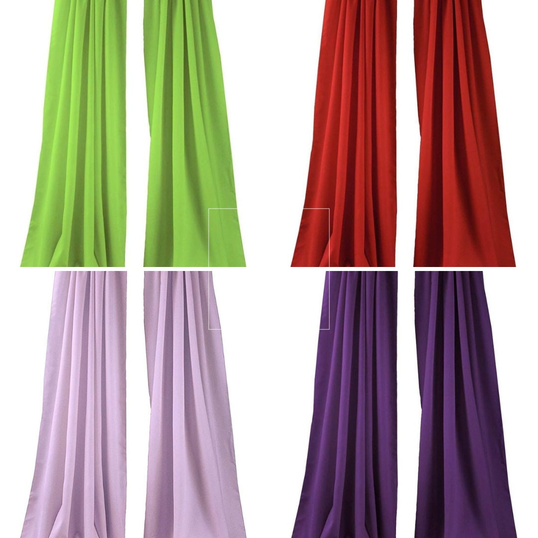 BACKDROPS - Polyester Poplin Backdrop Drape Curtain Panel with 4" Rod Pocket ( , 5 Feet Wide x 9 Feet High (2 Panels)