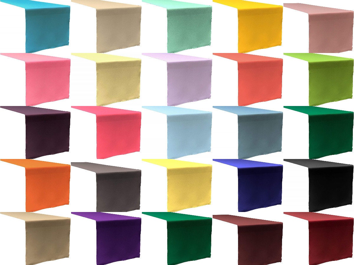 14" Wide Wedding & Party Decoration Solid Polyester Poplin Table Runner ( 14" Wide x 90" Long)