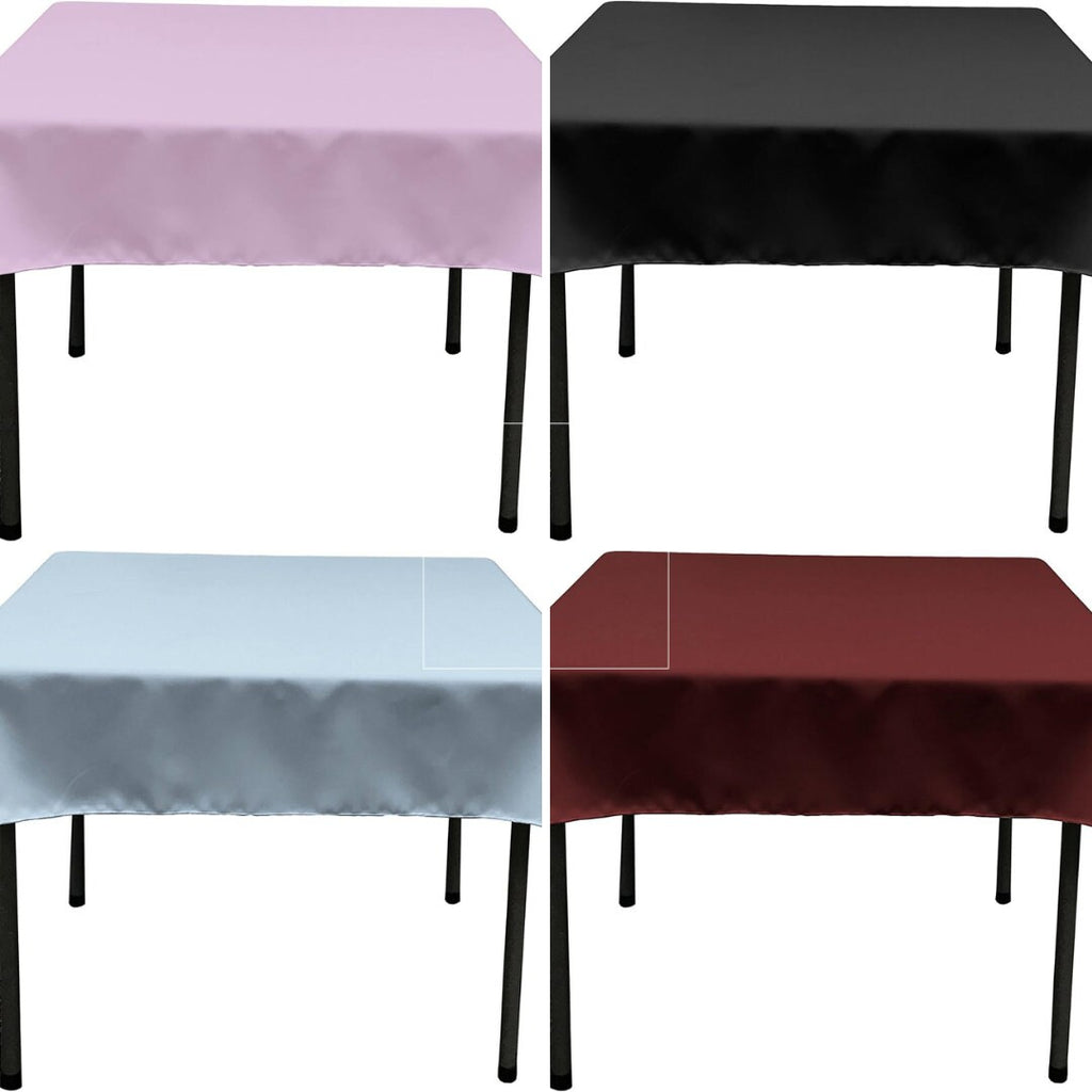 Polyester Poplin Washable Square Tablecloth, Square Table Cover Fabric Table Cloth Square for Dining, Kitchen, Party. 30 Colors Available