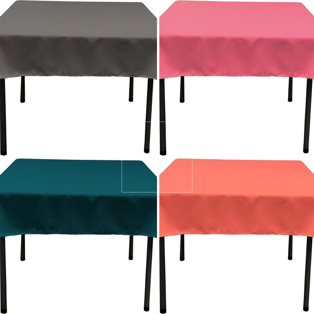Polyester Poplin Washable Square Tablecloth, Square Table Cover Fabric Table Cloth Square for Dining, Kitchen, Party. 30 Colors Available