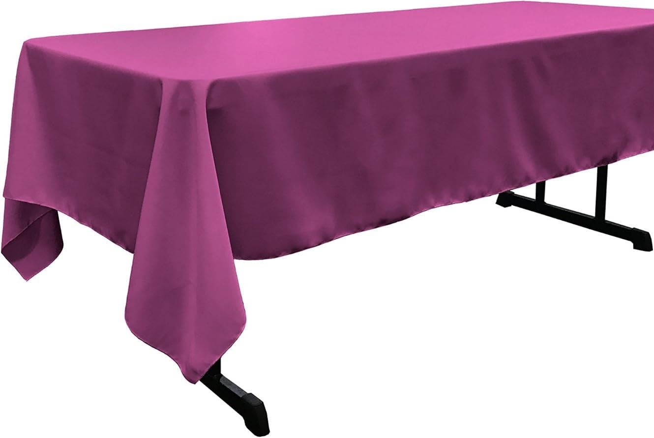 MAGENTA - Polyester Poplin Washable Rectangular Tablecloth,Stain Wrinkle Resistant Table Cover Fabric Table Cloth Dinning, Kitchen,Party