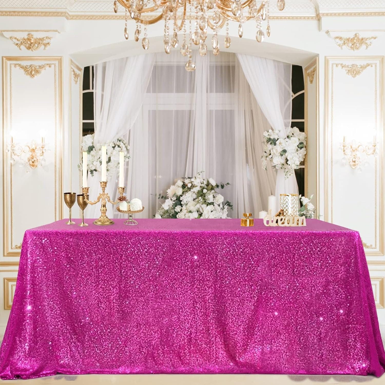 SEQUIN - Sequin Tablecloth - Table Overlay Rainbow Table Cloths With Seams tablecloth Sparkly Wedding Party Decorations. 16 Colors Available