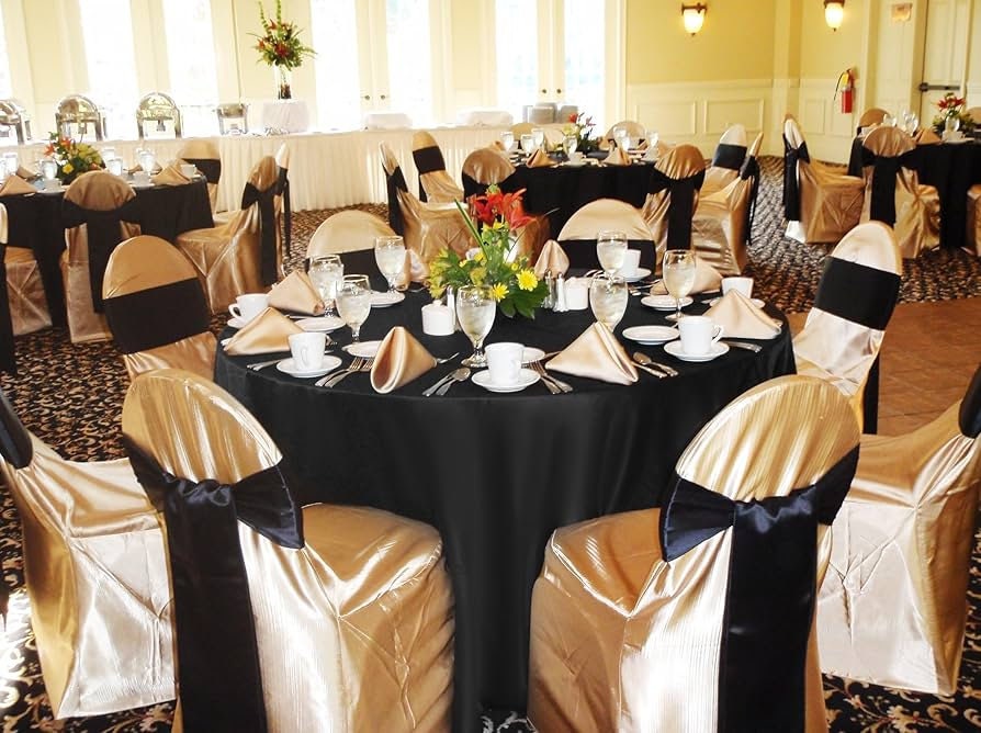 SATIN - Chair Sashes Bows for Wedding Reception Event Banquets Chair Decoration, Dinning Chair Cover Sash Ribbon Tie Back Party Supplies