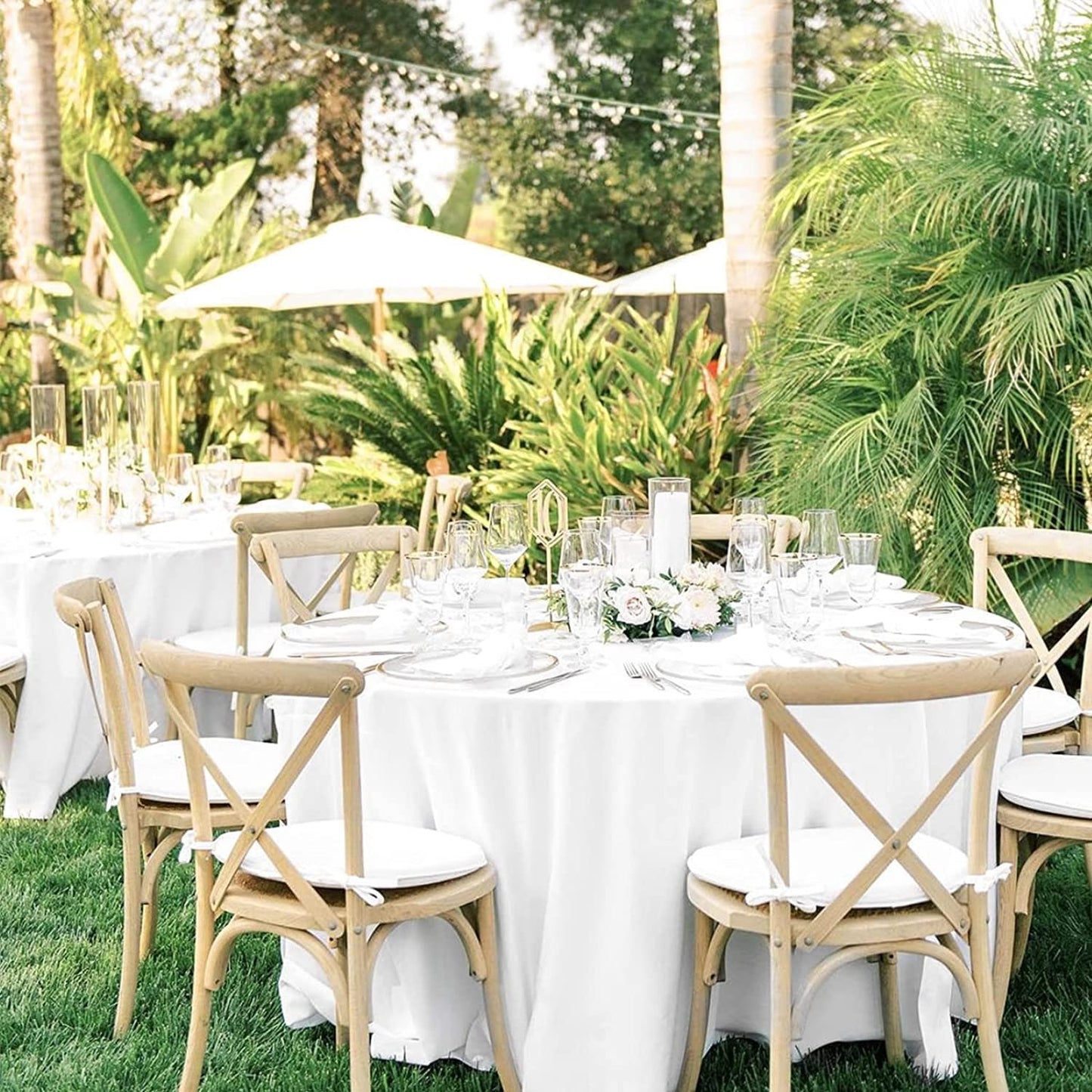 GRAY - 12 PACK Polyester Poplin Washable Round Tablecloth, Stain Wrinkle Resistant Table Cover 120", Fabric Table Cloth Dinning, Kitchen