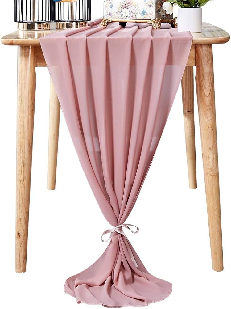 Chiffon Table Runner 29 x 108 inch Perfect for Party Sweetest Day Wedding Anniversary Decorations Valentines Day Runners .5 Colors Available