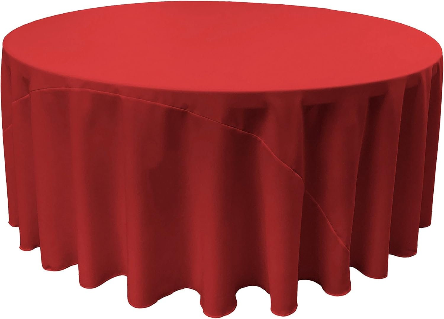 RED - Polyester Poplin Washable Round Tablecloth, Stain Wrinkle Resistant Table Cover 120", Fabric Table Cloth Dinning, Kitchen, Party