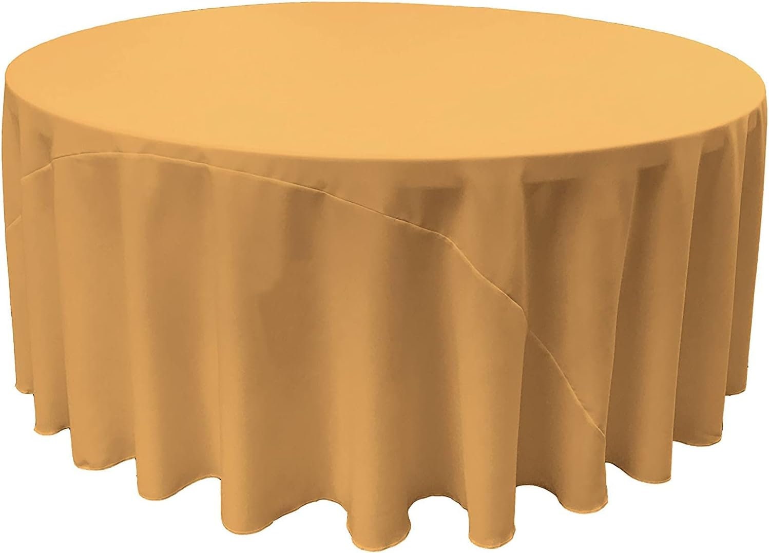 GOLD - Polyester Poplin Washable Round Tablecloth, Stain Wrinkle Resistant Table Cover 120", Fabric Table Cloth Dinning, Kitchen, Party