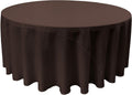 BROWN - Polyester Poplin Washable Round Tablecloth, Stain Wrinkle Resistant Table Cover 120", Fabric Table Cloth Dinning, Kitchen, Party