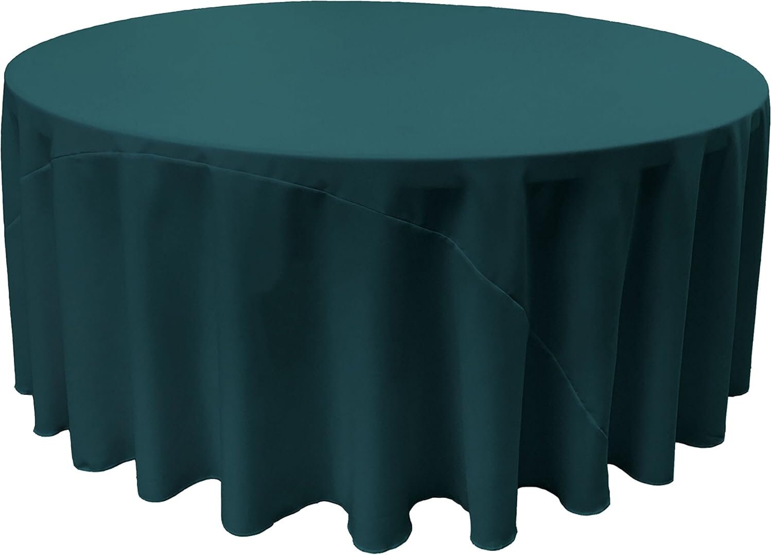 TEAL - Polyester Poplin Washable Round Tablecloth, Stain Wrinkle Resistant Table Cover 120", Fabric Table Cloth Dinning, Kitchen, Party