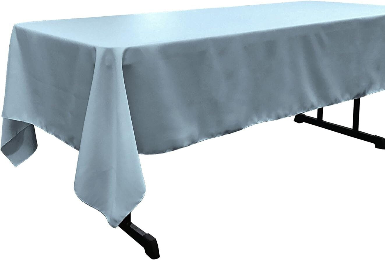 LTBLUE - Polyester Poplin Washable Rectangular Tablecloth, Stain Wrinkle Resistant Table Cover Fabric Table Cloth for Dinning, Kitchen Party