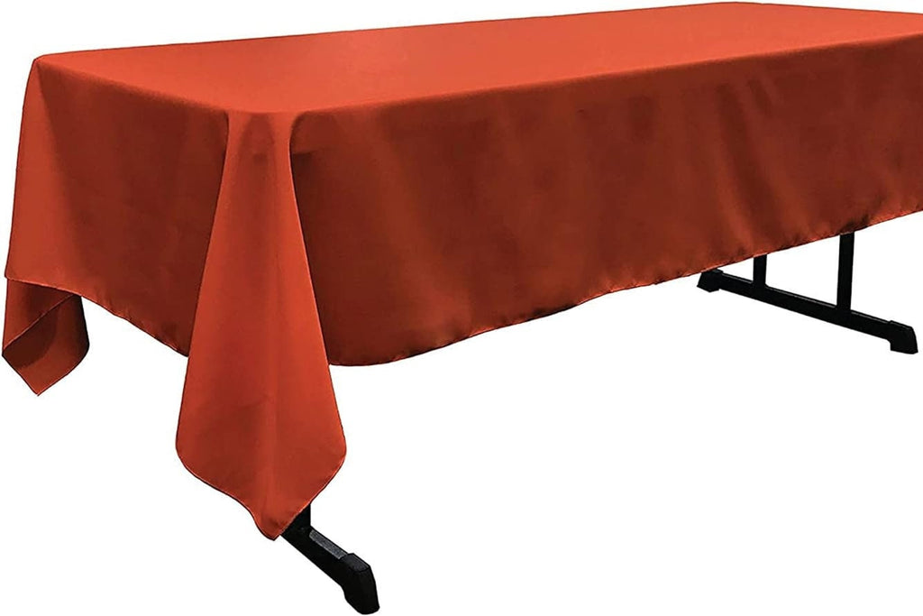 TERRACOTA Polyester Poplin Washable Rectangular Tablecloth,Stain Wrinkle Resistant Table Cover Fabric Table Cloth for Dinning, Kitchen,Party