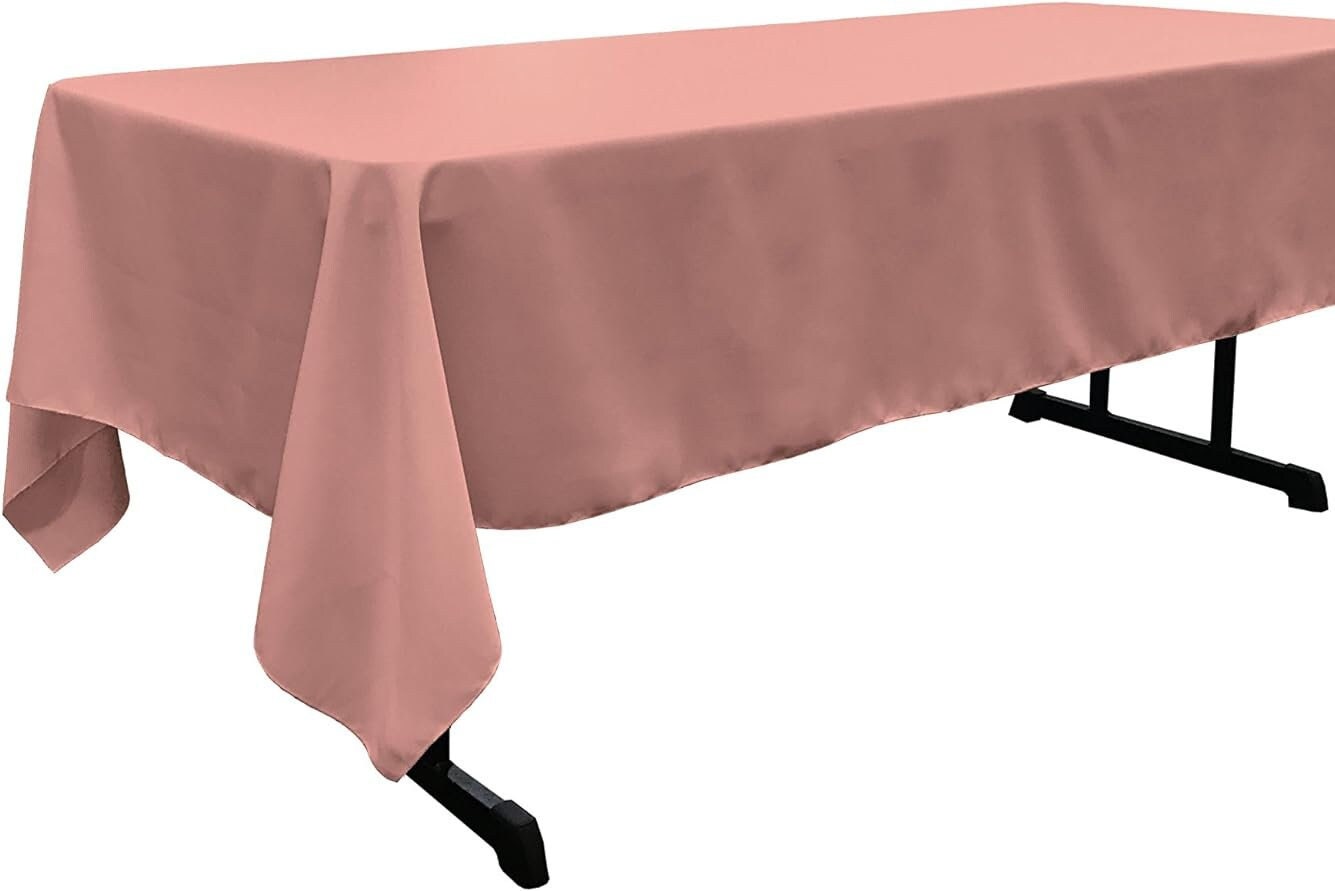 DUSTYROSE -Polyester Poplin Washable Rectangular Tablecloth,Stain Wrinkle Resistant Table Cover Fabric Table Cloth Dinning, Kitchen,Party