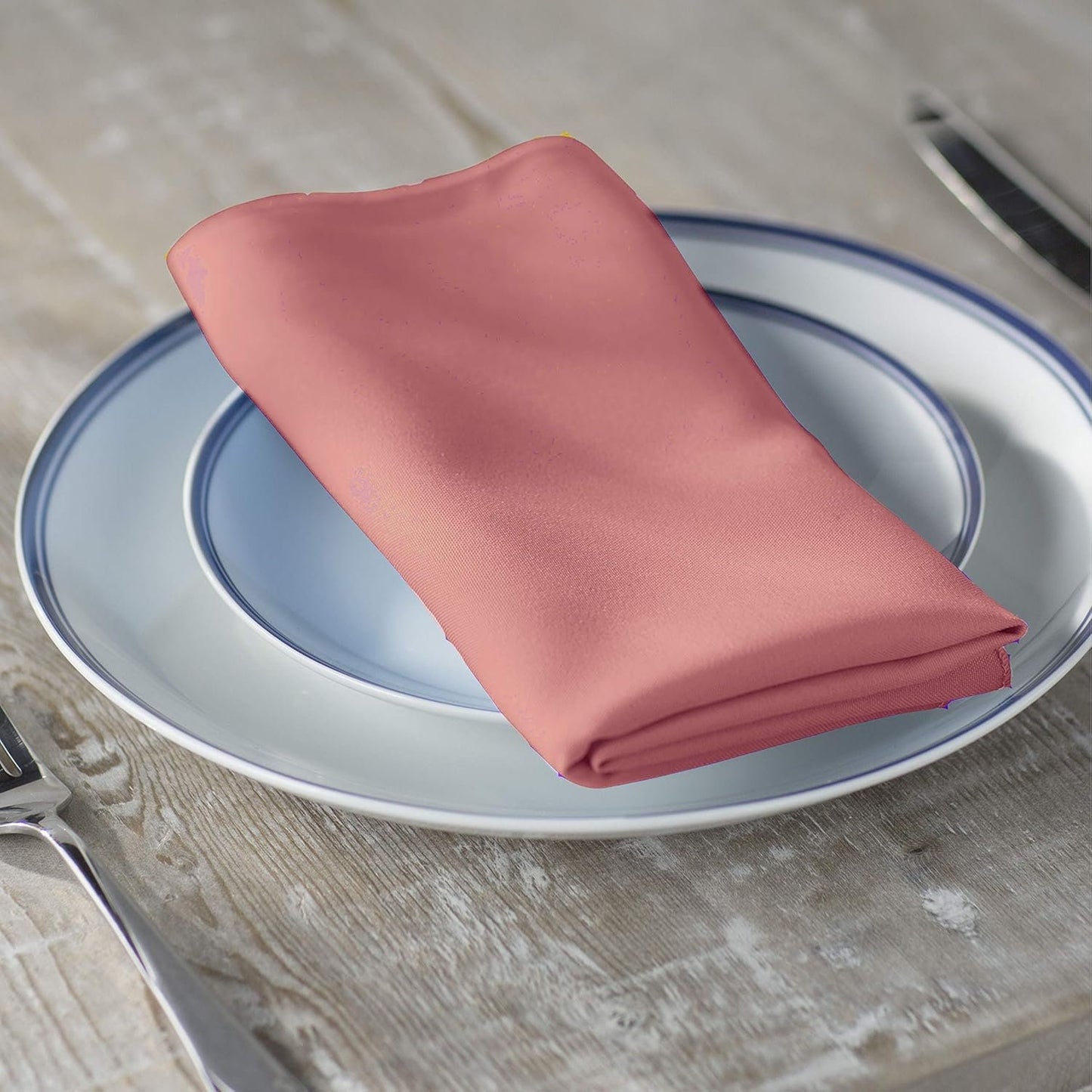 DUSTYROSE -Poly Poplin Napkin - 18" X 18" - Cloth Napkins, Washable Reusable Napkins,Wrinkle Resistance Napkins for Dinner, Wedding, Parties