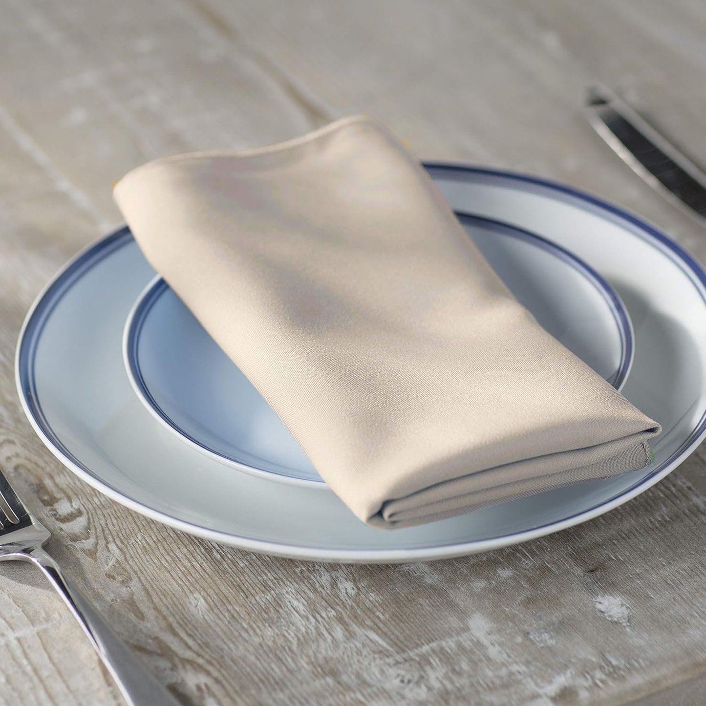 SILVER -Poly Poplin Napkin - 18" X 18" - Cloth Napkins, Washable Reusable Napkins,Wrinkle Resistance Napkins for Dinner, Wedding, Parties