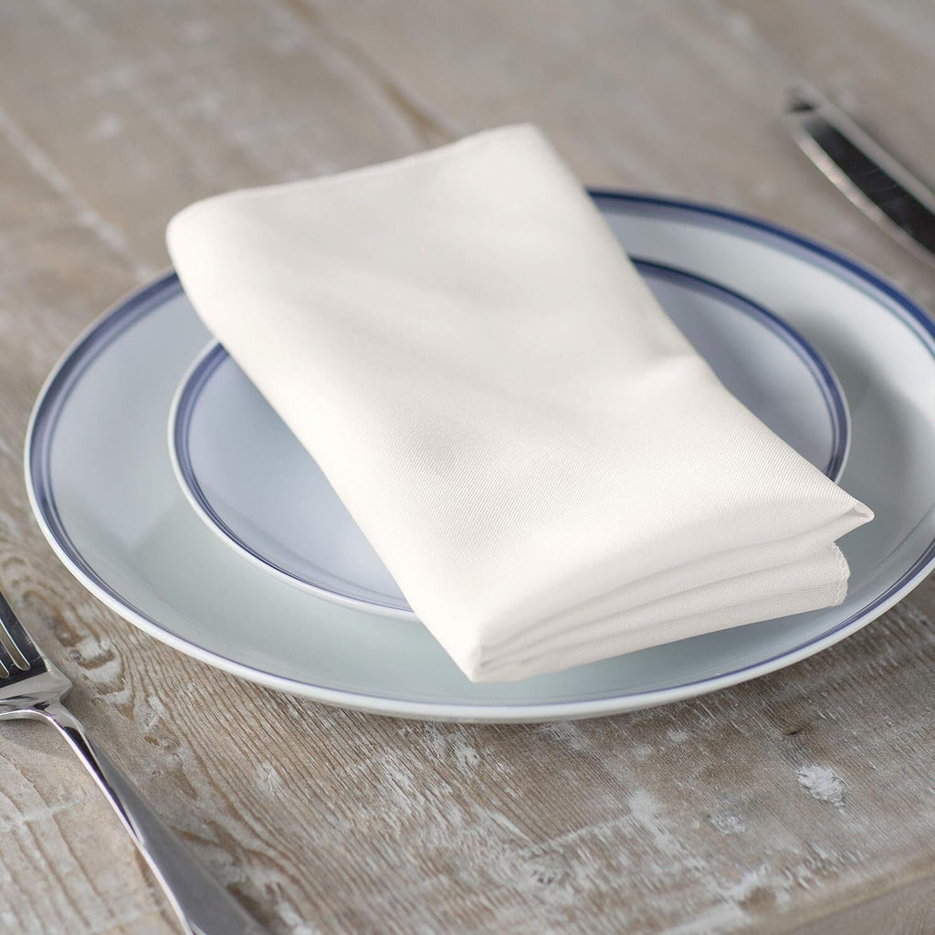 IVORY -Poly Poplin Napkin - 18" X 18" - Cloth Napkins, Washable Reusable Napkins,Wrinkle Resistance Napkins for Dinner, Wedding, Parties