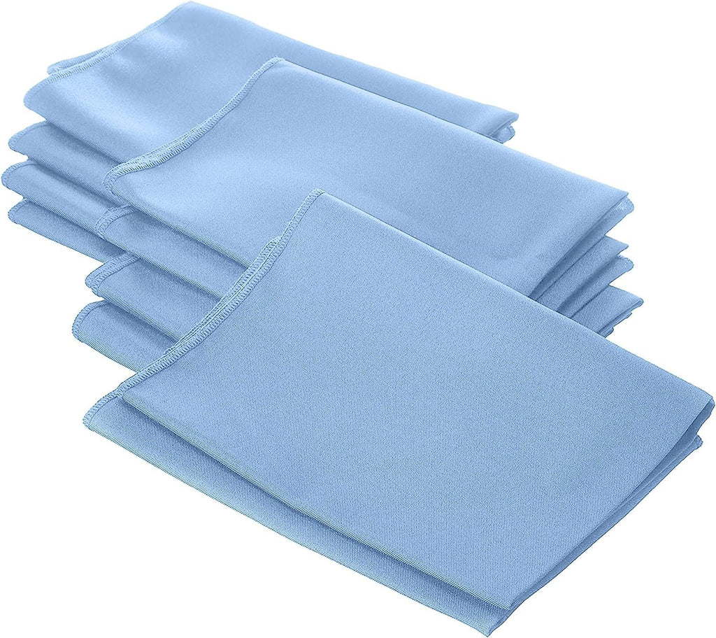 LTBLUE - Poly Poplin Napkin - 18" X 18" - Cloth Napkins, Washable Reusable Napkins Wrinkle Resistance Napkins for Dinner, Wedding,Parties