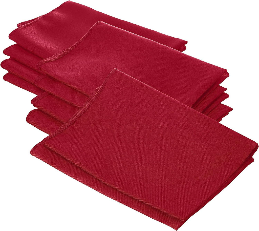RED - Poly Poplin Napkin - 18" X 18" - Cloth Napkins, Washable Reusable Napkins Wrinkle Resistance Napkins for Dinner, Wedding,Parties
