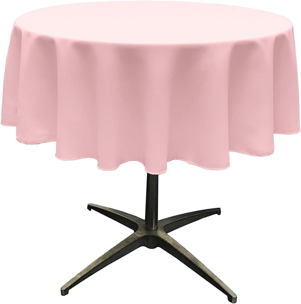 LTPINK - Polyester Poplin Washable Round Tablecloth, Wrinkle Resistant Table Cover Fabric Table Cloth for Dinning, Kitchen, Party, Holiday