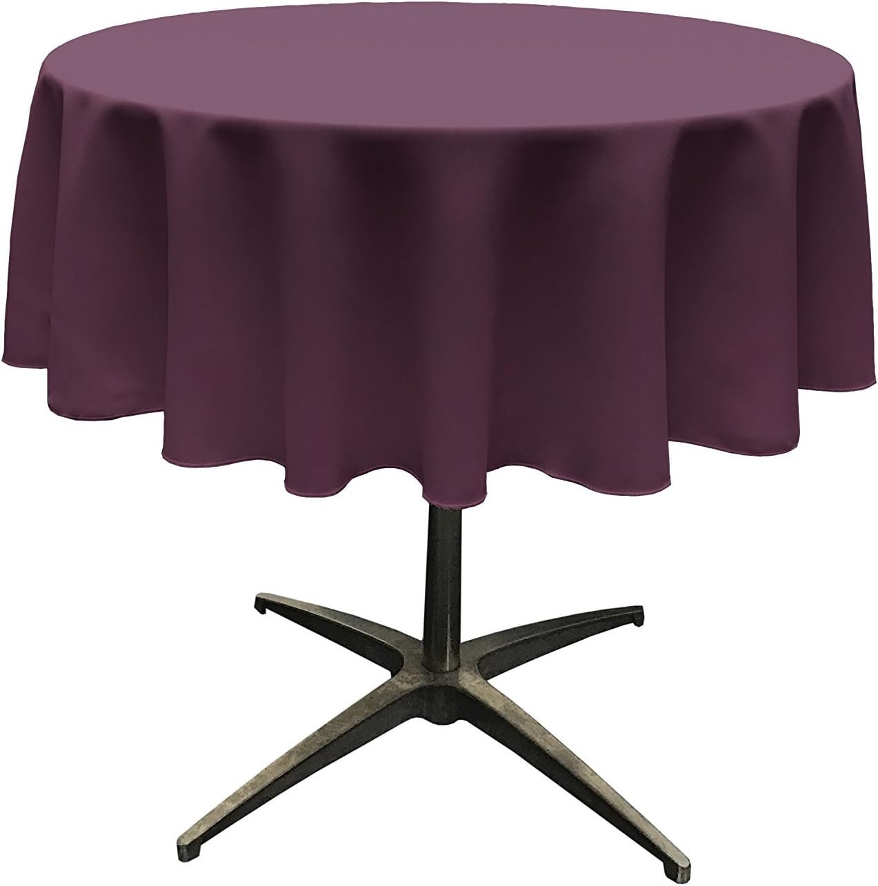 EGGPLANT - Polyester Poplin Washable Round Tablecloth, Wrinkle Resistant Table Cover Fabric Table Cloth for Dinning, Kitchen, Party,Holiday