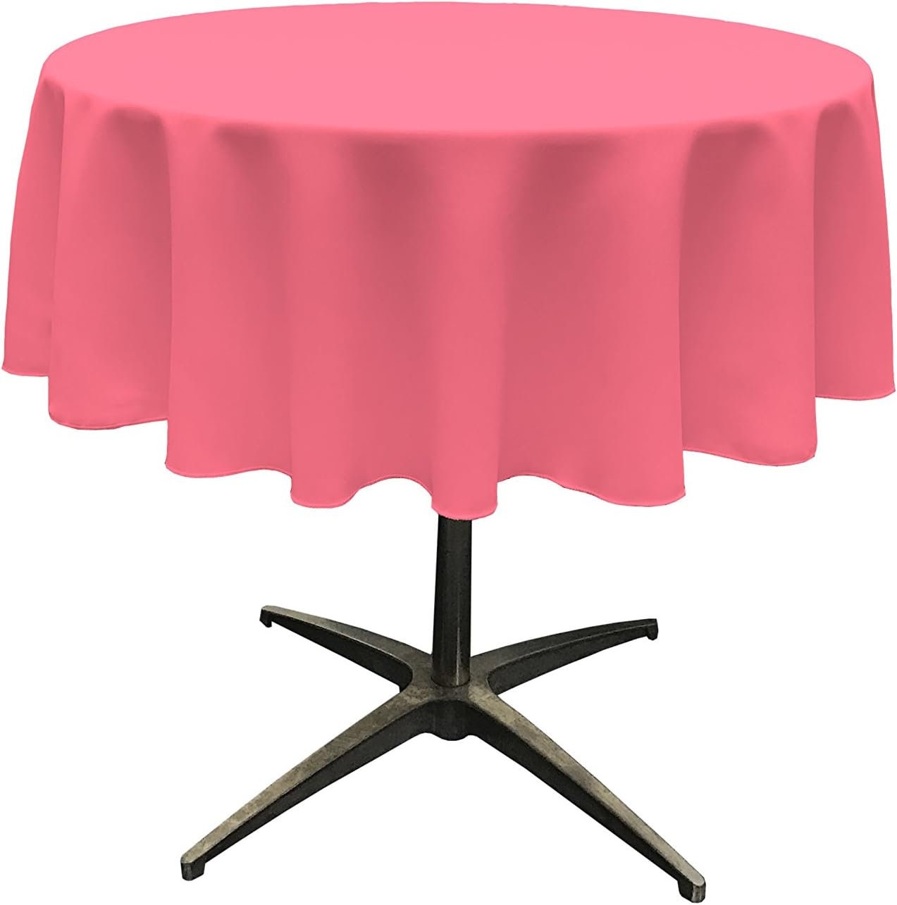 HOT PINK - Polyester Poplin Washable Round Tablecloth, Wrinkle Resistant Table Cover Fabric Table Cloth for Dinning, Kitchen, Party,Holiday