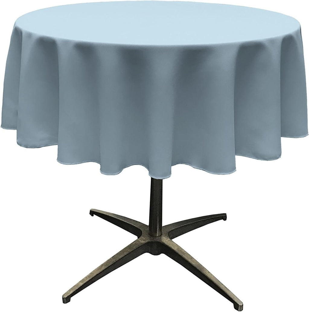 LTBLUE - Polyester Poplin Washable Round Tablecloth, Wrinkle Resistant Table Cover Fabric Table Cloth for Dinning, Kitchen, Party,Holiday