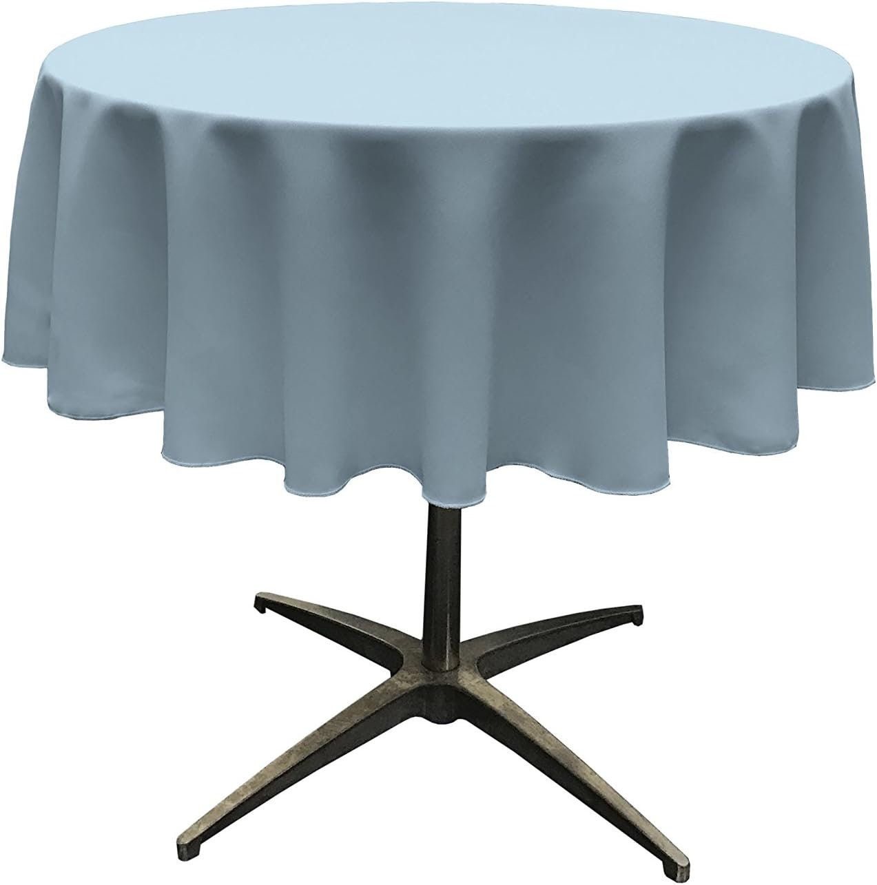 LTBLUE - Polyester Poplin Washable Round Tablecloth, Wrinkle Resistant Table Cover Fabric Table Cloth for Dinning, Kitchen, Party,Holiday