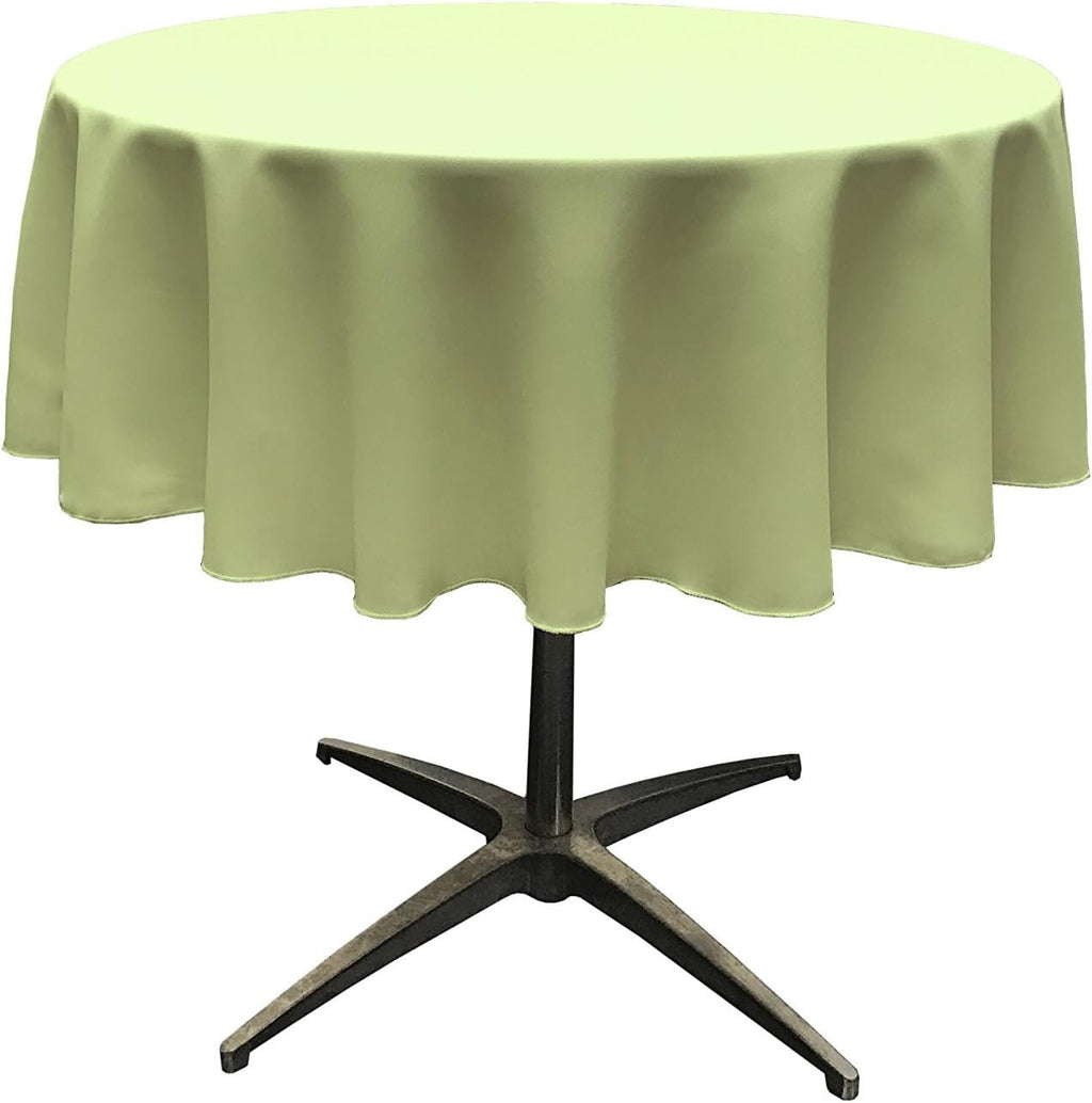 LTSAGE - Polyester Poplin Washable Round Tablecloth, Wrinkle Resistant Table Cover Fabric Table Cloth for Dinning, Kitchen, Party,Holiday