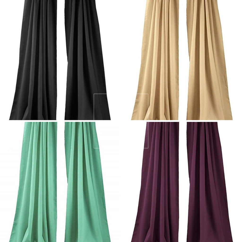 BACKDROPS - Polyester Poplin Backdrop Drape Curtain Panel with 4" Rod Pocket ( , 5 Feet Wide x 9 Feet High (2 Panels)