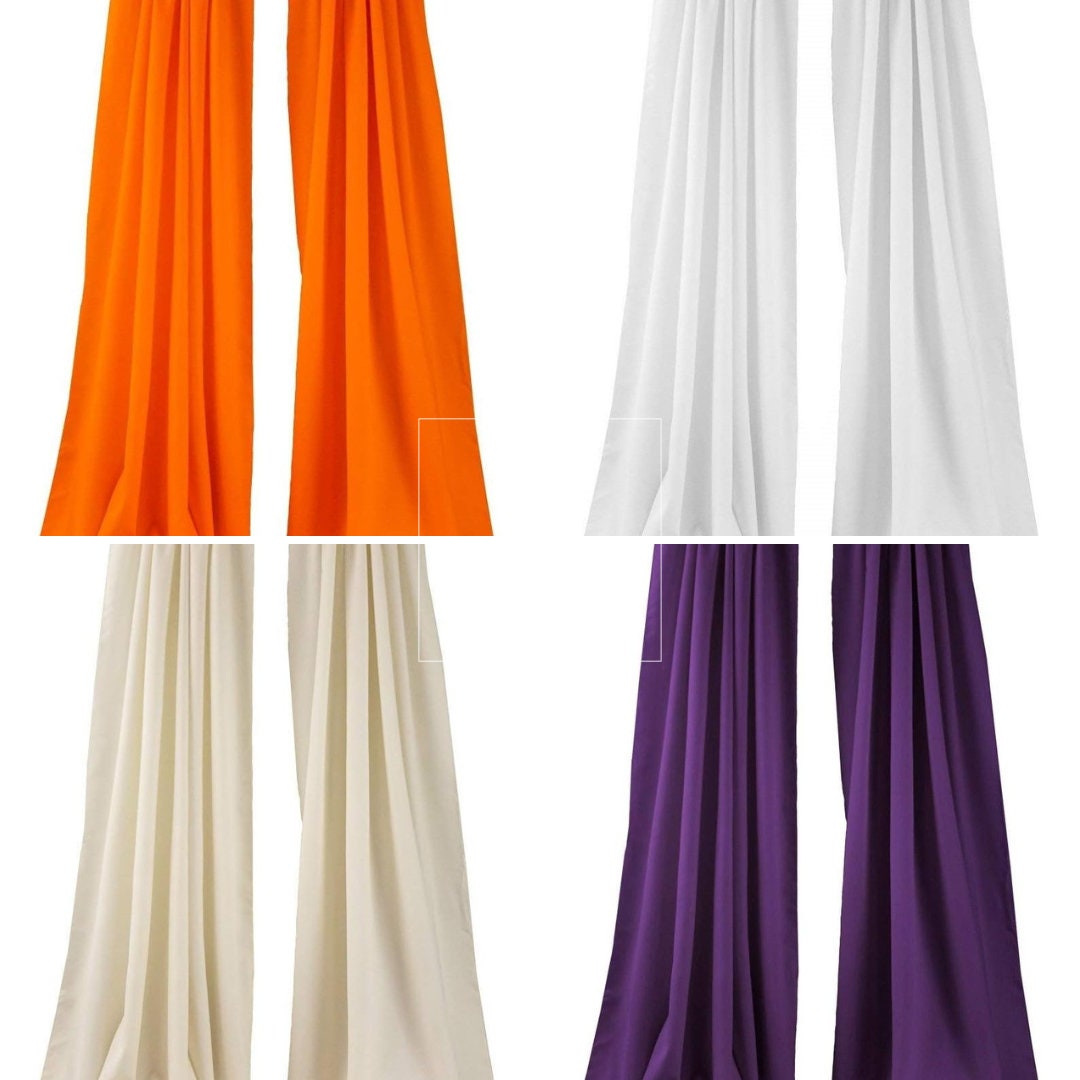 BACKDROPS - Polyester Poplin Backdrop Drape Curtain Panel with 4" Rod Pocket ( , 5 Feet Wide x 9 Feet High (2 Panels)