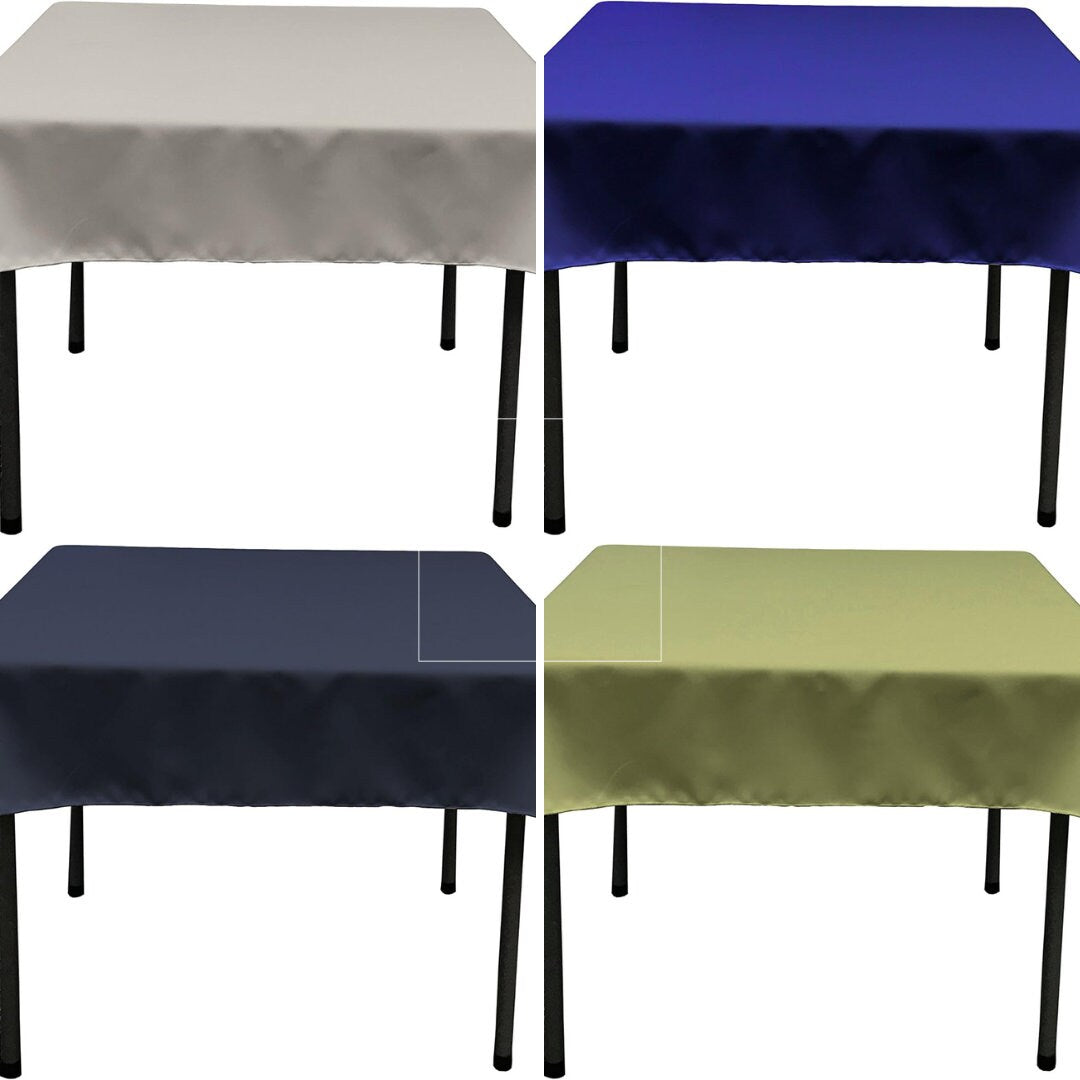 Polyester Poplin Washable Square Tablecloth, Square Table Cover Fabric Table Cloth Square for Dining, Kitchen, Party. 30 Colors Available