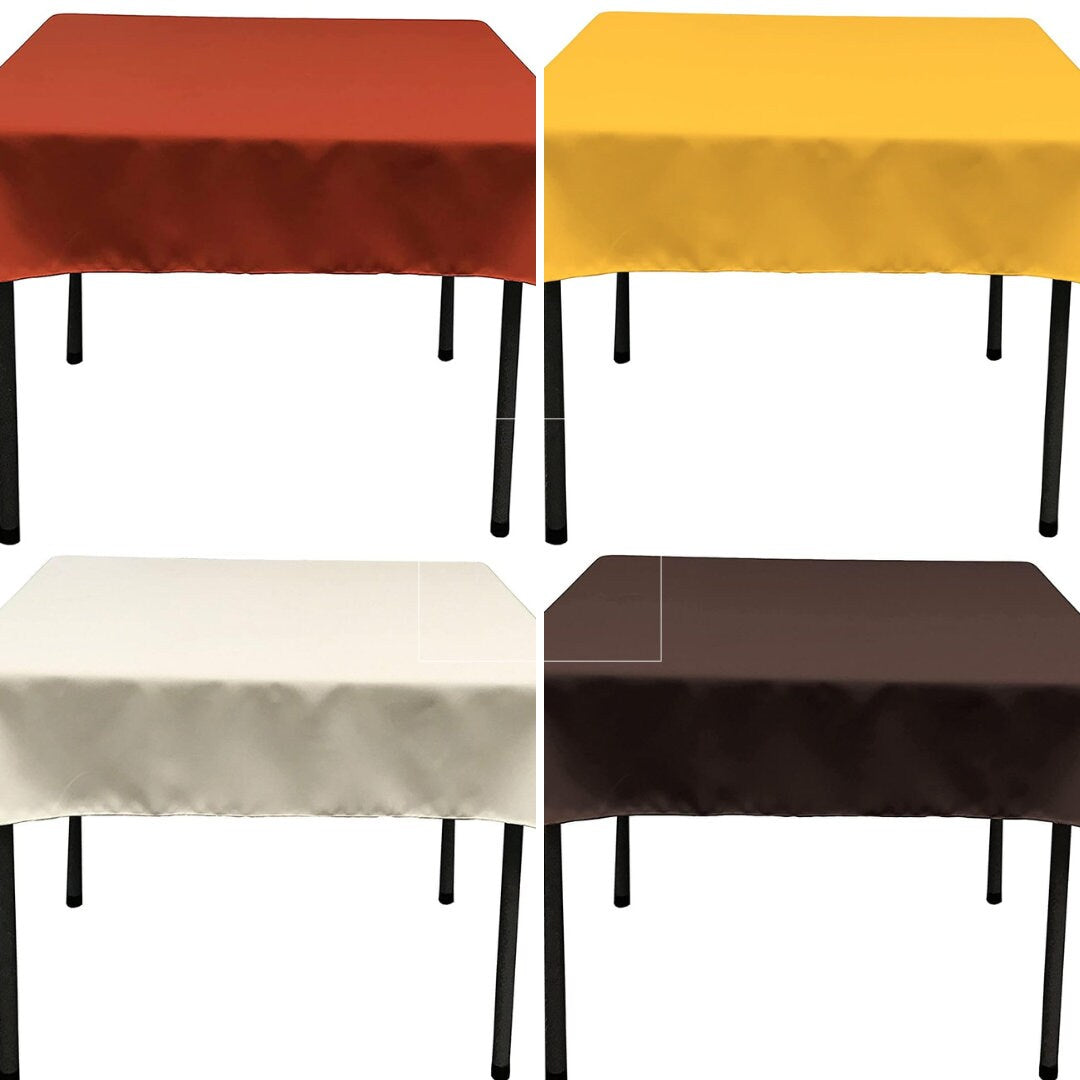 Polyester Poplin Washable Square Tablecloth, Square Table Cover Fabric Table Cloth Square for Dining, Kitchen, Party. 30 Colors Available