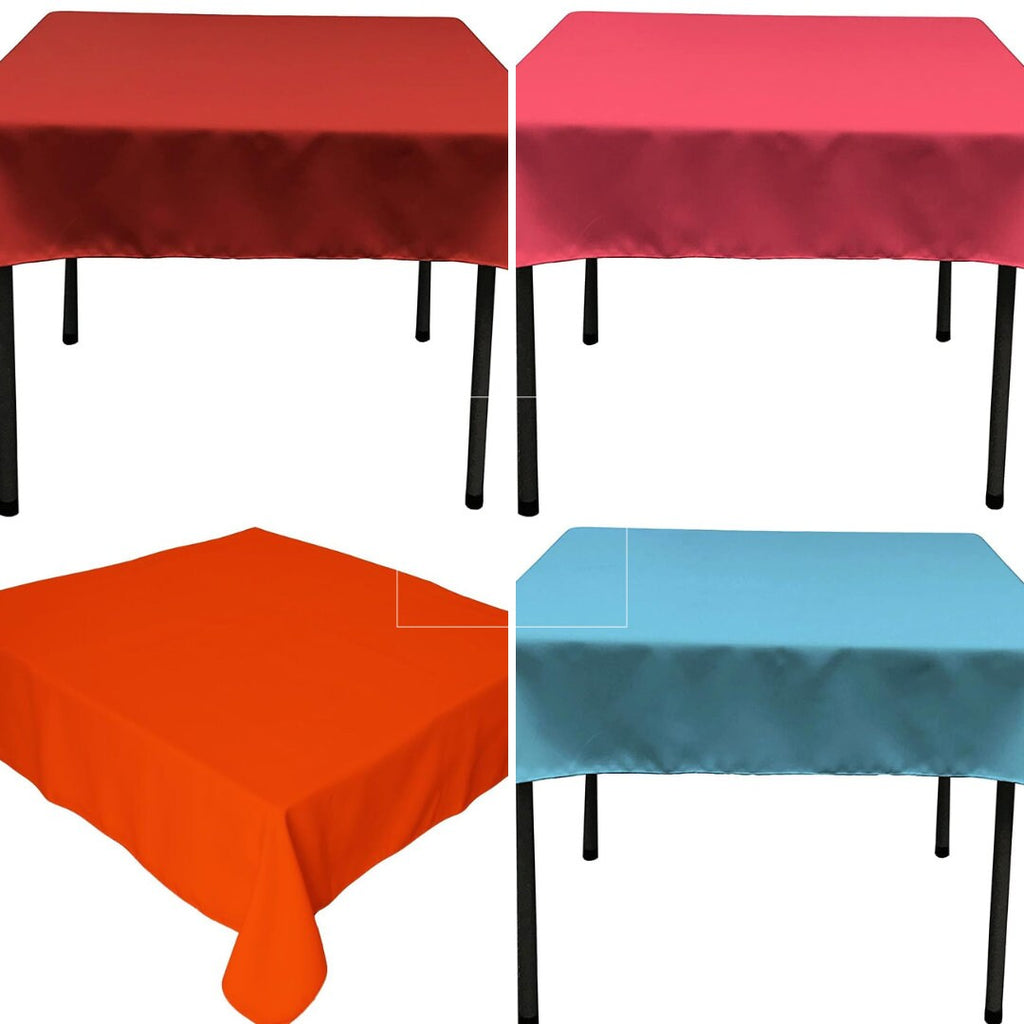 Polyester Poplin Washable Square Tablecloth, Square Table Cover Fabric Table Cloth Square for Dining, Kitchen, Party. 30 Colors Available