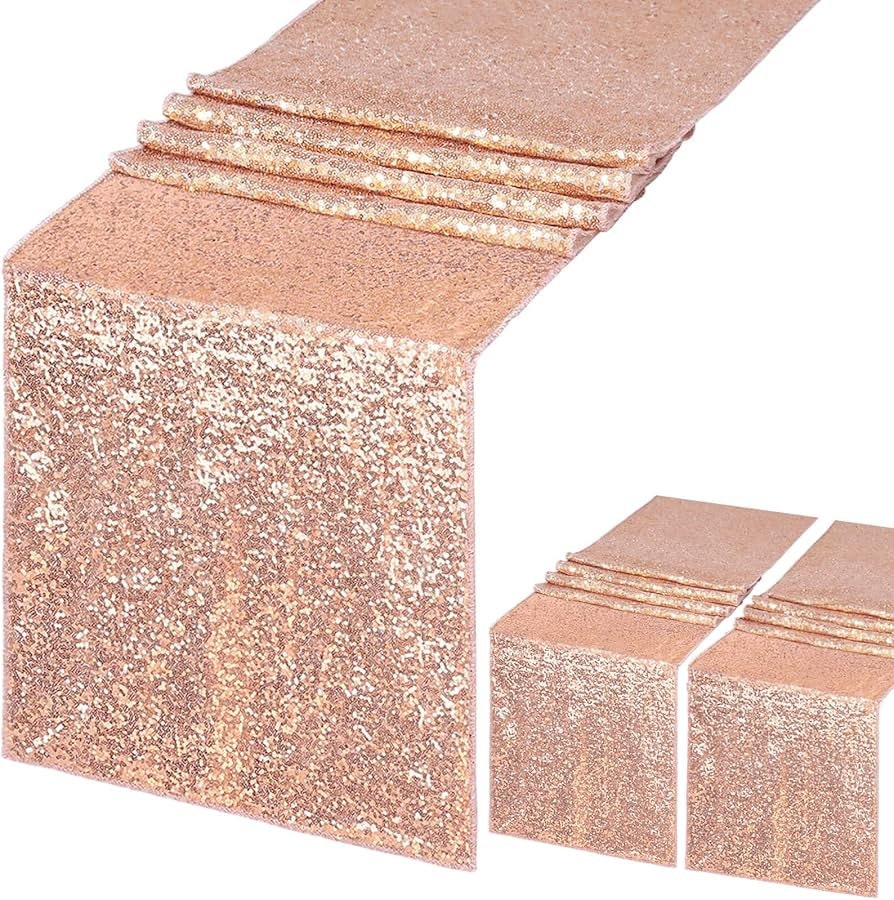 SEQUIN - 12" Wide Wedding & Party Decoration Solid Satin Table Runner ( 12" Wide x 90" Long) 14 Colors Available