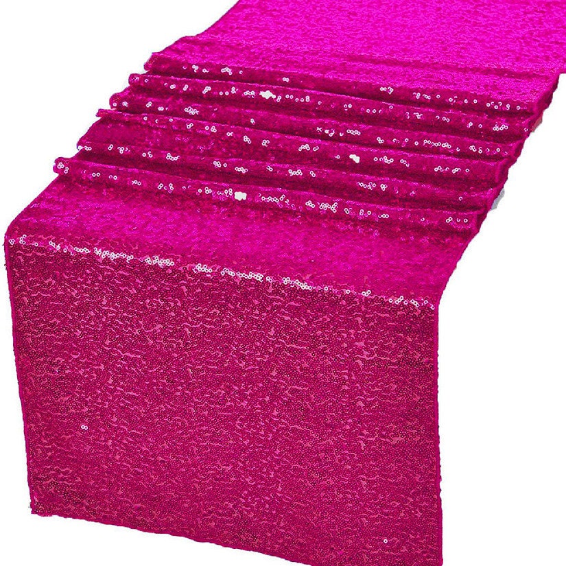 SEQUIN - 12" Wide Wedding & Party Decoration Solid Satin Table Runner ( 12" Wide x 90" Long) 14 Colors Available