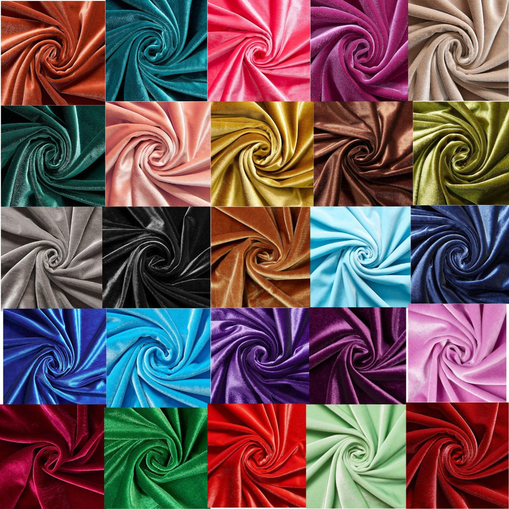 Stretch Velvet Fabric 60'' Wide by The Yard for Sewing Apparel Costumes Craft