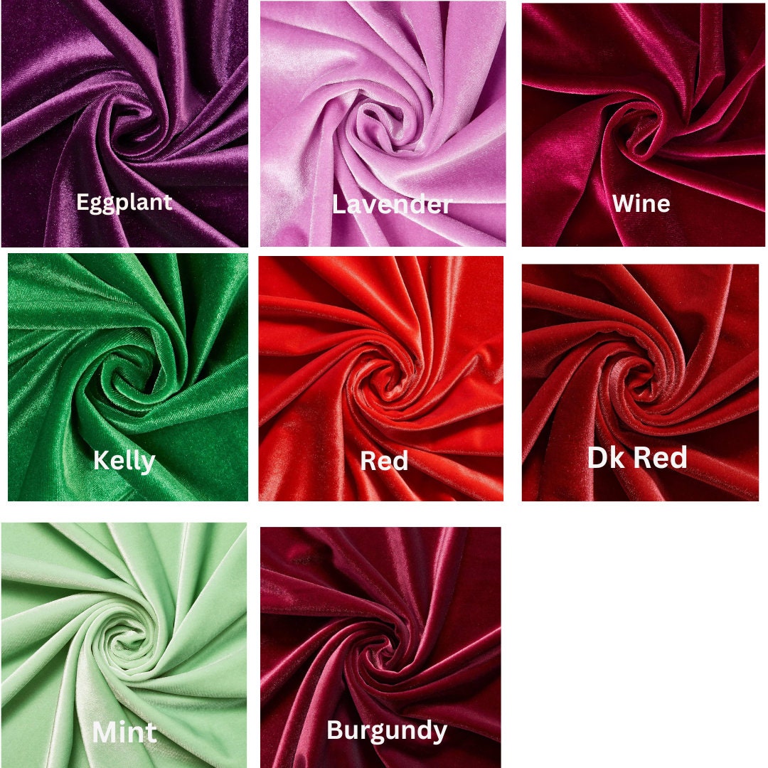 Stretch Velvet Fabric 60'' Wide by The Yard for Sewing Apparel Costumes Craft