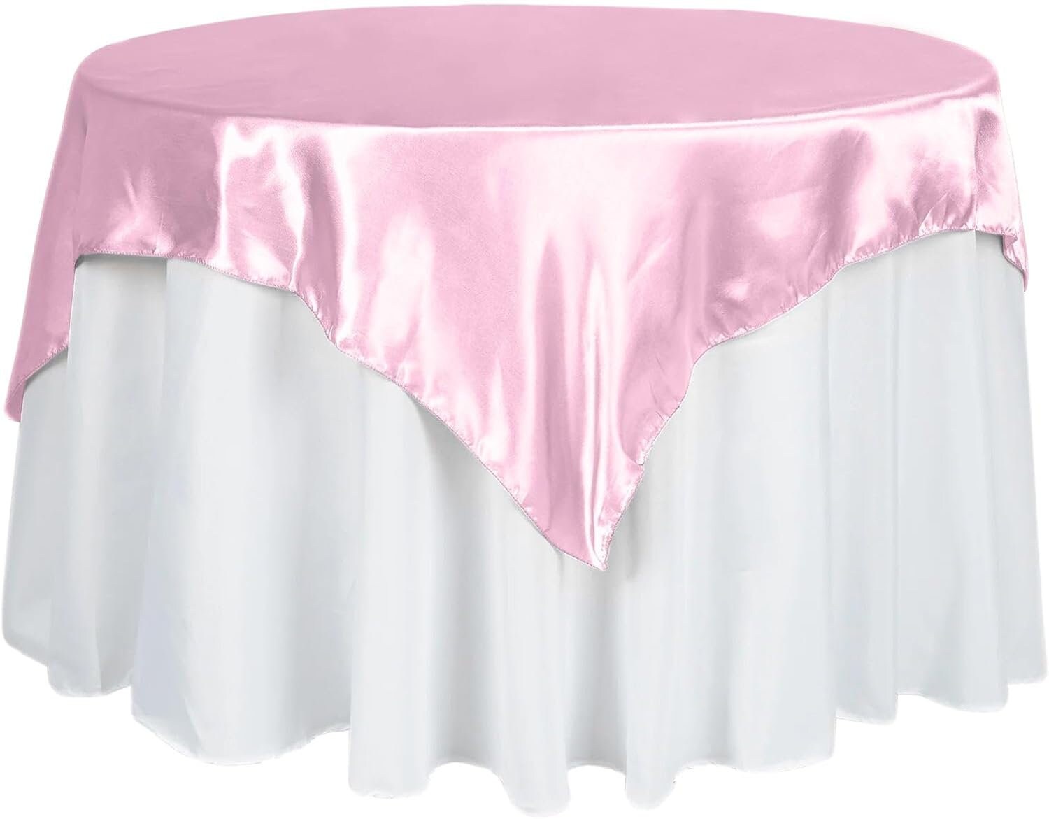 SATIN - Square Tablecloth Overlay - Square Tablecloth, Square Table Cover Fabric  for Dining, Kitchen, Party. 27 Colors Available