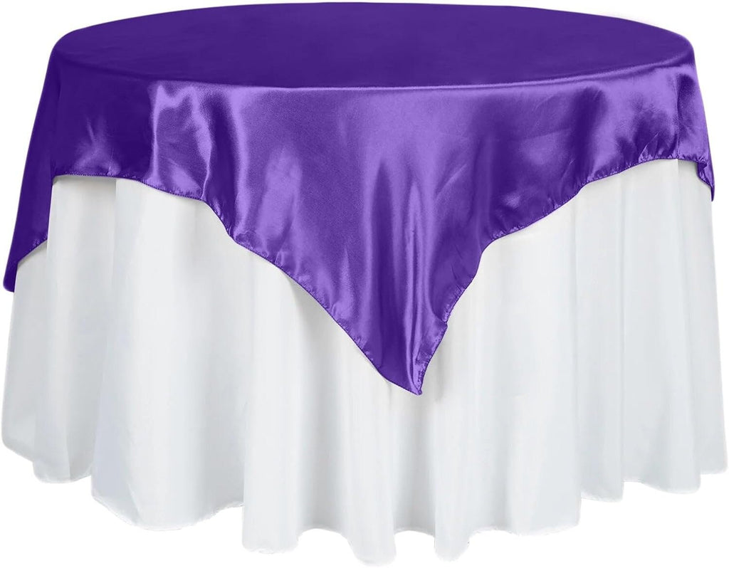 SATIN - Square Tablecloth Overlay - Square Tablecloth, Square Table Cover Fabric  for Dining, Kitchen, Party. 27 Colors Available