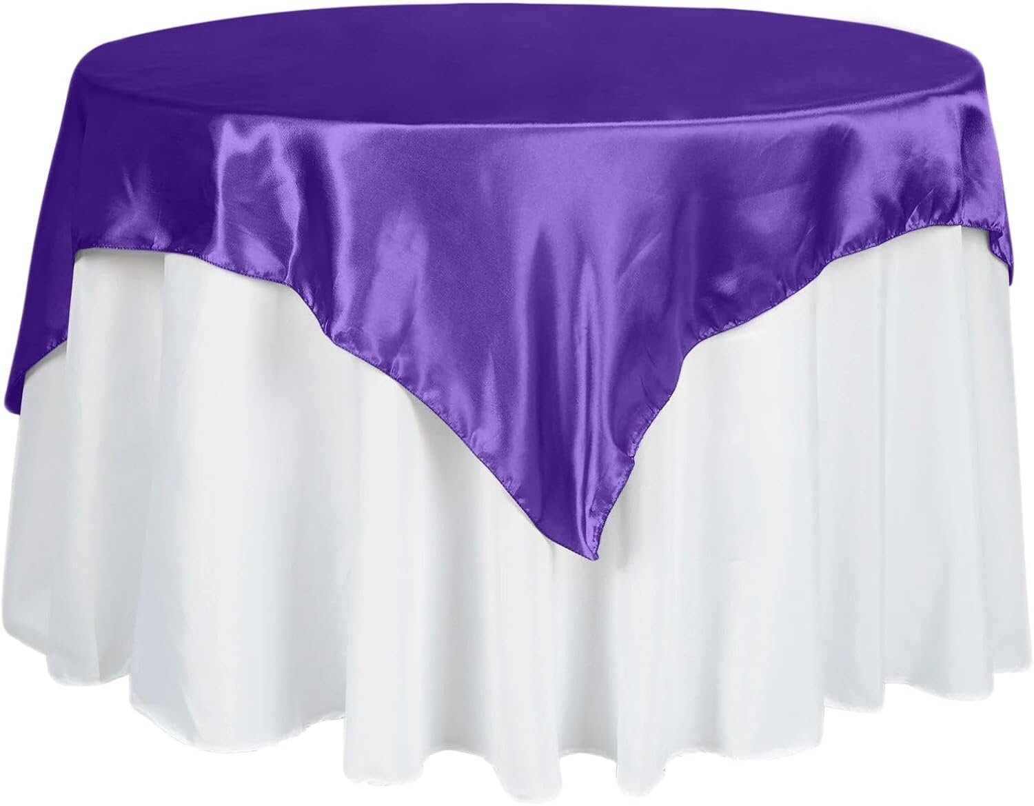 SATIN - Square Tablecloth Overlay - Square Tablecloth, Square Table Cover Fabric  for Dining, Kitchen, Party. 27 Colors Available