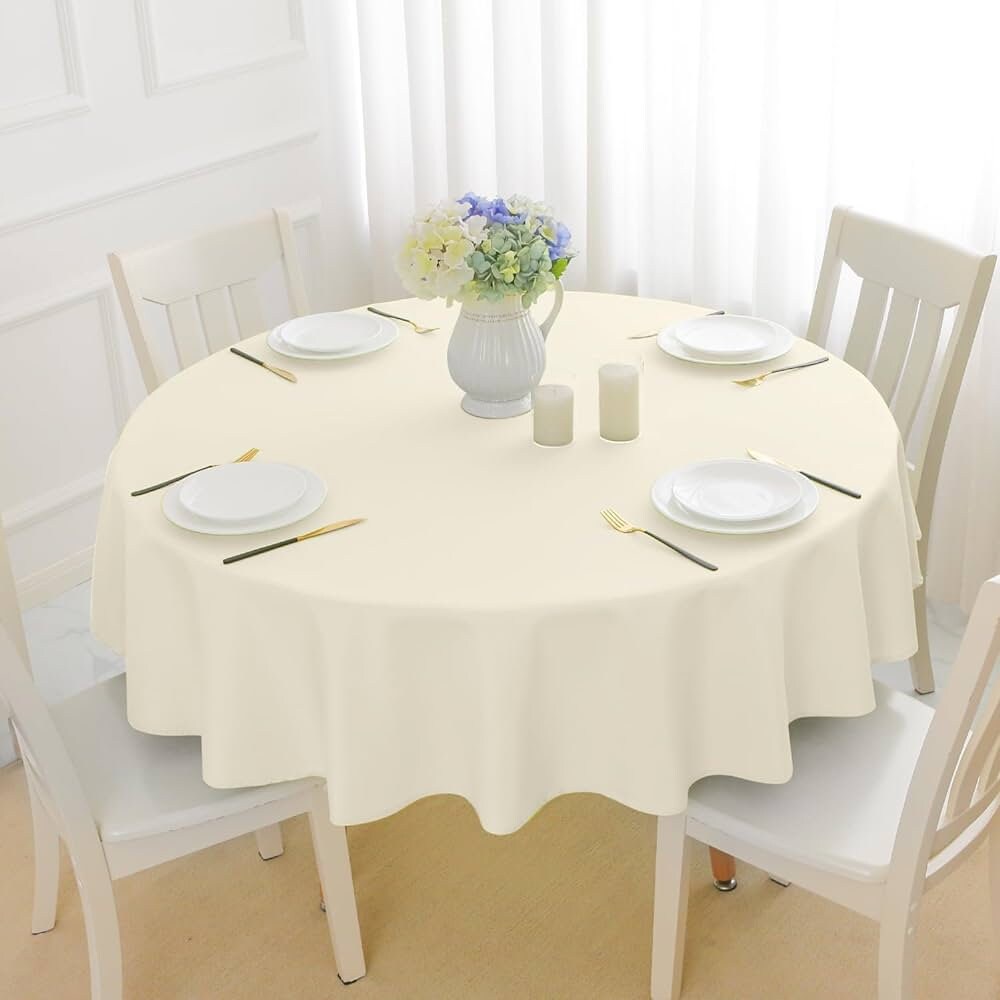 IVORY - Bridal Satin Table Overlay, for Small Coffee Table -  Table Cover Fabric Table Cloth for Dinning, Kitchen, Party,Holiday