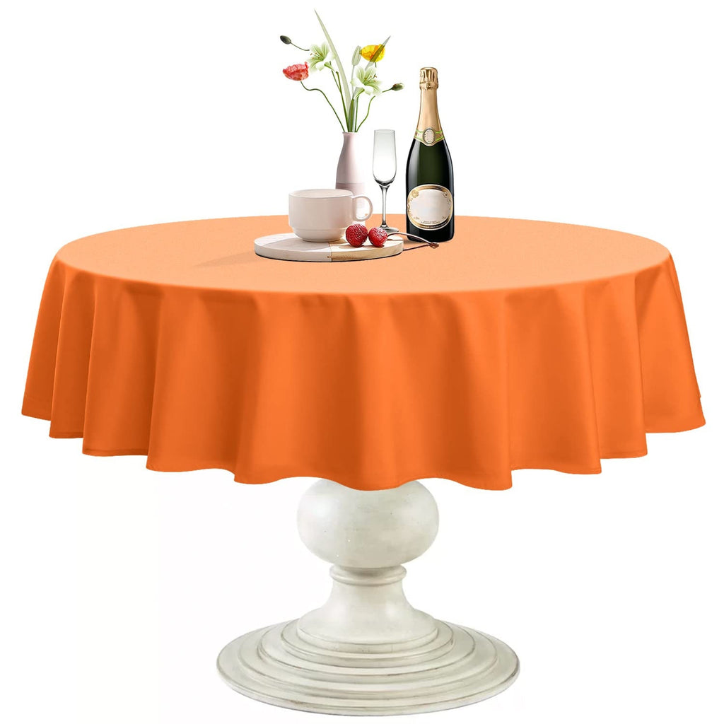 DUSTYROSE - Polyester Poplin Washable Round Tablecloth, Wrinkle Resistant Table Cover Fabric Table Cloth for Dinning, Kitchen, Party,Holiday