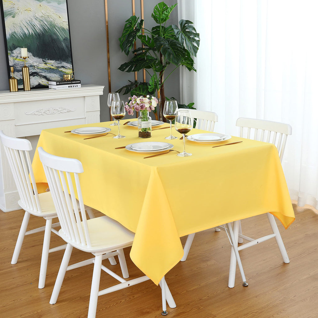 EGGPLANT  Polyester Poplin Washable Rectangular Tablecloth,Stain Wrinkle Resistant Table Cover Fabric Table Cloth for Dinning, Kitchen,Party