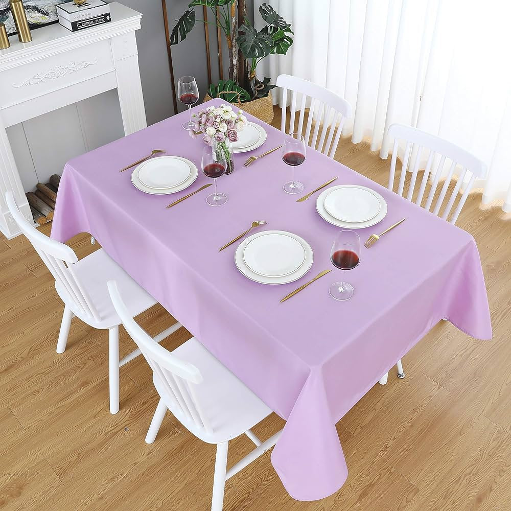 HUNTER - Polyester Poplin Washable Rectangular Tablecloth, Stain Wrinkle Resistant Table Cover Fabric Table Cloth for Dinning, Kitchen,Party