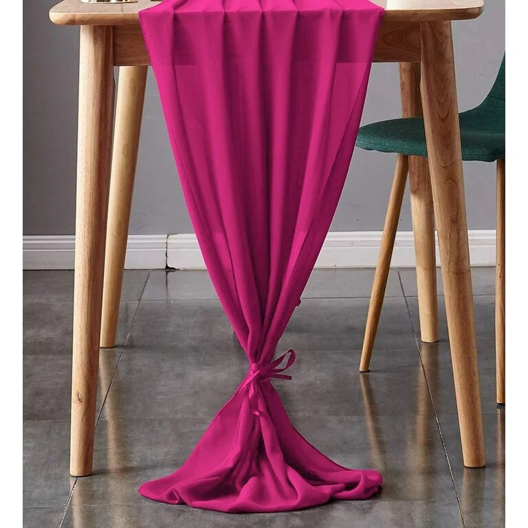 Chiffon Table Runner 29 x 108 inch Perfect for Party Sweetest Day Wedding Anniversary Decorations Valentines Day Runners .5 Colors Available