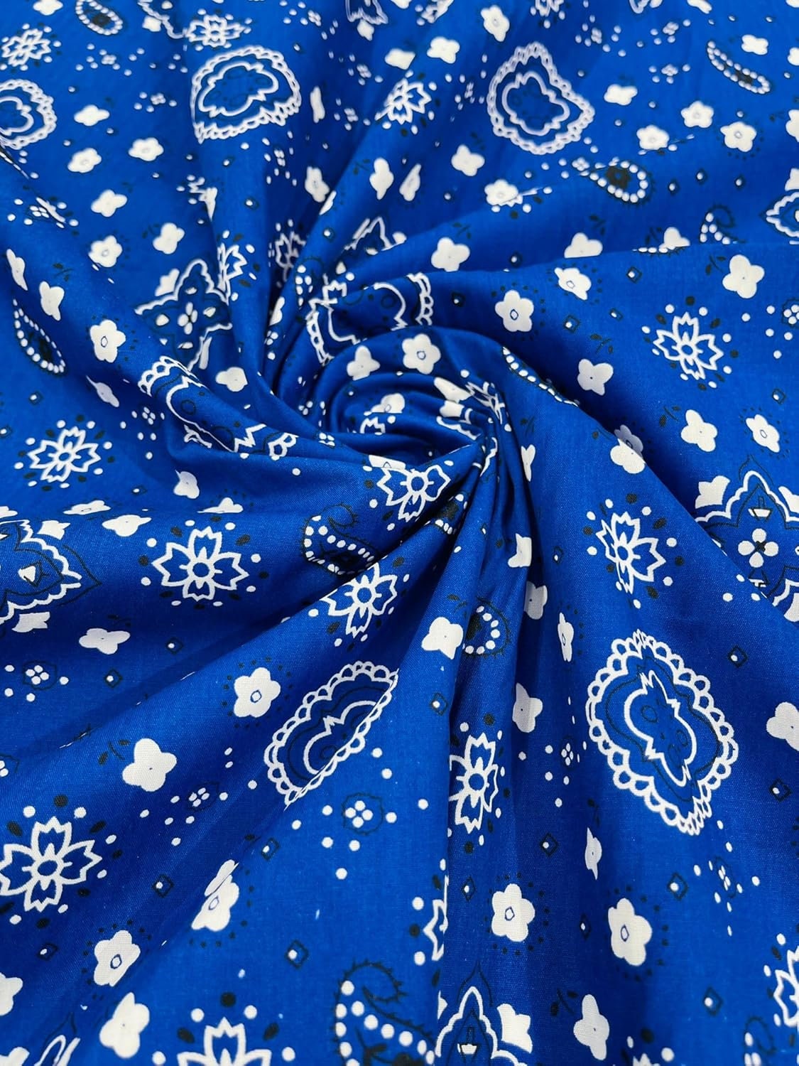 BANDANA - Print Poly Cotton Fabric 60" Wide by The Yard. Choose Color Below